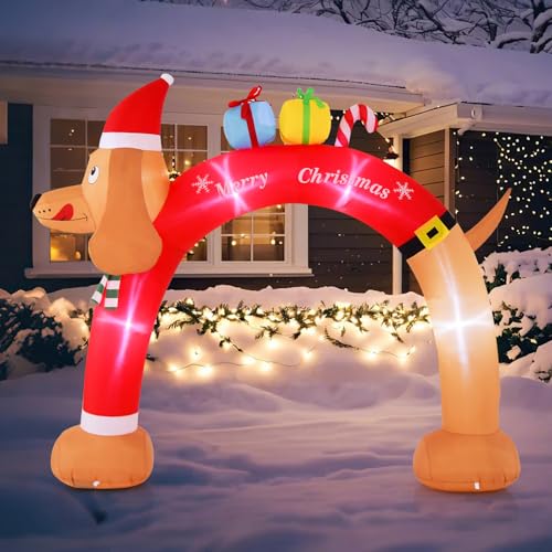 SOARS Decoration Noel, Arche Noel Gonflable 242 CM Chien Sau
