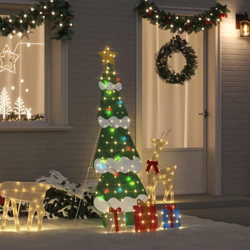 Sapin de Noël Lumineux 2D avec 3 boîtes Cadeaux, Multicolore