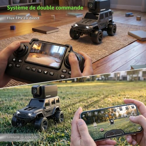 Mini voiture RC FPV 1/64 avec caméra et écran LCD - Cadeau e