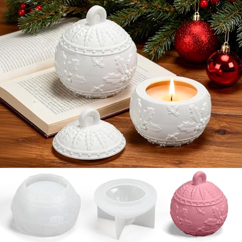 Zouwel Moules en Silicone pour Bougies de Noël, Design Floco