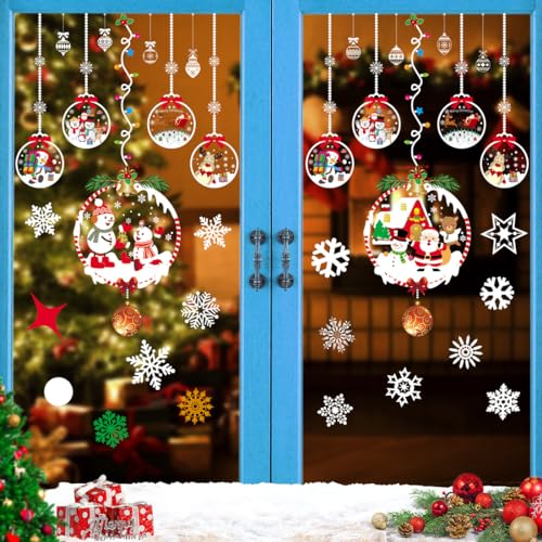 Autocollant Noël Fenêtre, Stickers Noel Fenetre Réutilisable