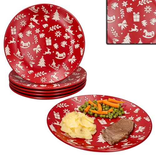 Lot 6 Assiettes Noël Faïence 27cm