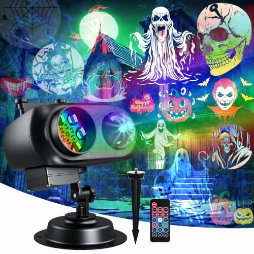 MOSSNDAR Projecteur Halloween Décoration 96 Motifs,Étanche I