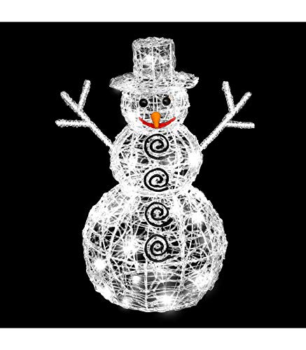 DECO NOEL - Bonhomme de neige lumineux 96 lampes LED Blanche
