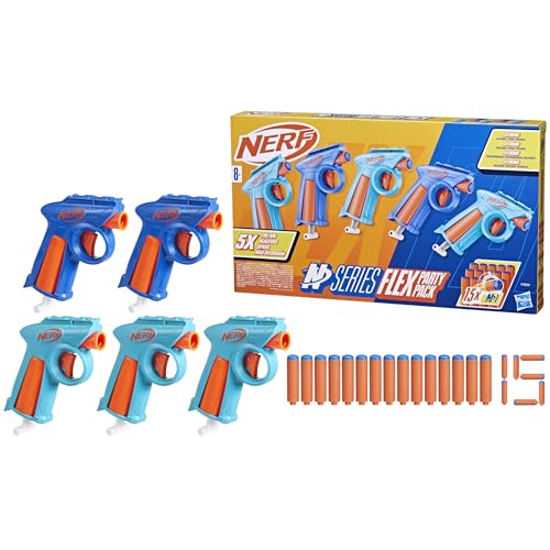 Nerf N Series Party Pack, 5 Blaster, 15 fléchettes Nerf N1