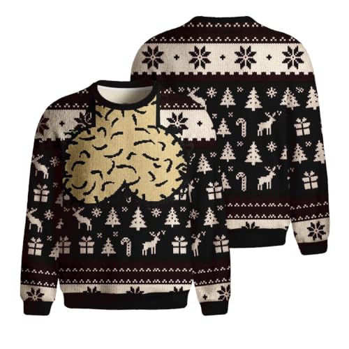 Pull de Noël « Moche » en 3D, Sweat à col Rond à lhumour déc