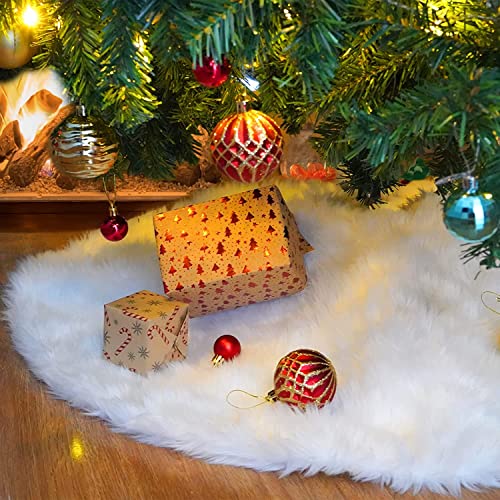Ywlake Jupe de Sapin Noel 48Inch Peluche Neige Tapis de Sapi