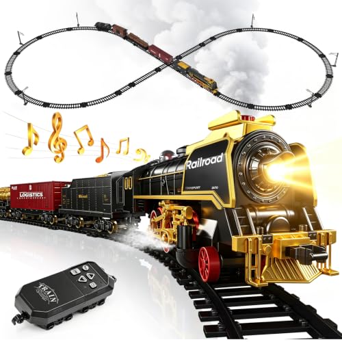 Set de Train Électrique avec Télécommande, Fumée, Lumières