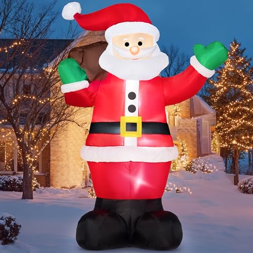 Joiedomi Père Noël gonflable de 1,8 m Sac cadeau de Noël géa