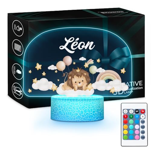 Maverton Veilleuse Bebe Personnalisé LED, Plaque Personnalis
