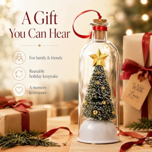 Décoration en verre pour sapin de Noël avec message vocal da