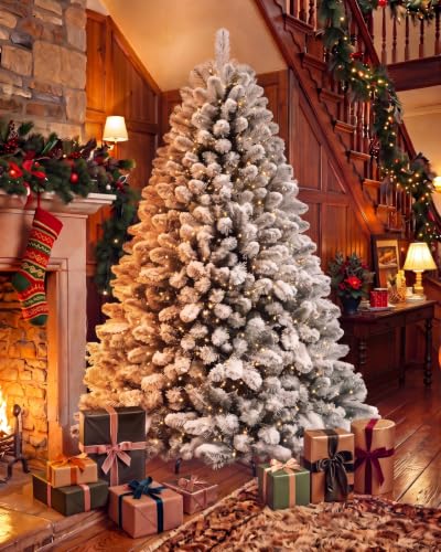 Sapin de Noël Artificiel de 150 cm avec LED - avec Neige - N