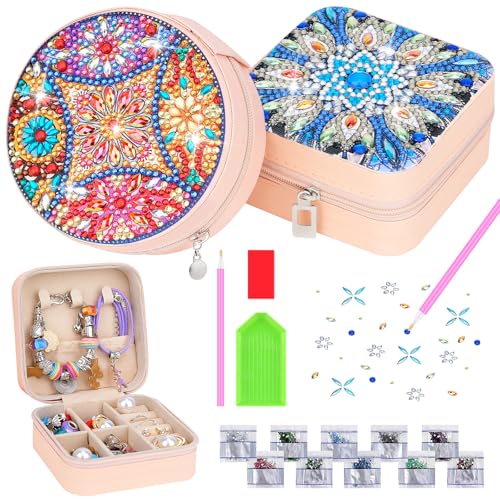 Hysagtek Diamond Painting Lot de 2 boîtes à bijoux Diamond P