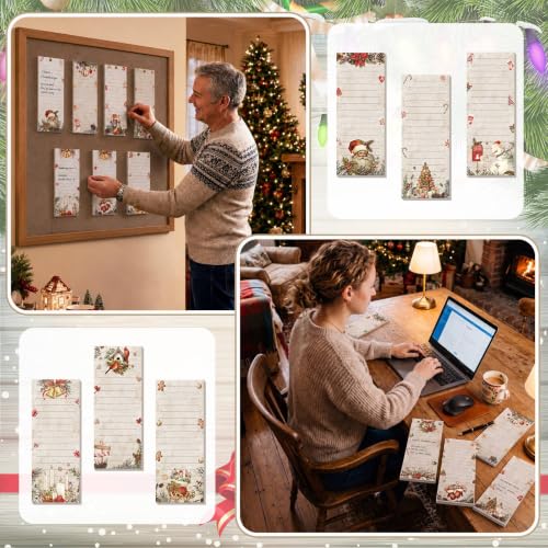 Eaasty Lot de 12 blocs-notes magnétiques de Noël pour réfrig