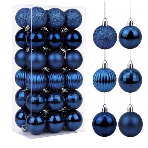 36 Pcs Boule de Noël, Décoration Noël Sapin avec Lanière (Bl