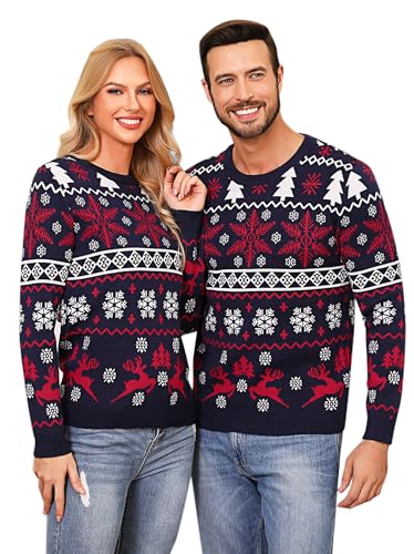 Aseniza Pull Noel Homme Femme Pull Moche de Noël Homme Ugly 
