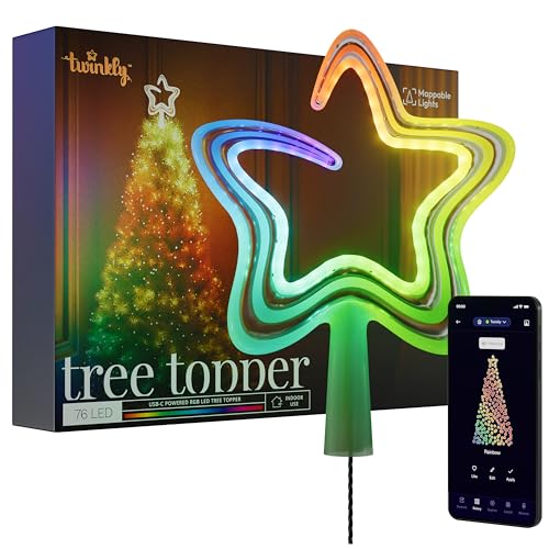 Twinkly Tree Topper, Décoration Arbre de Noël Lumineuse, Éto
