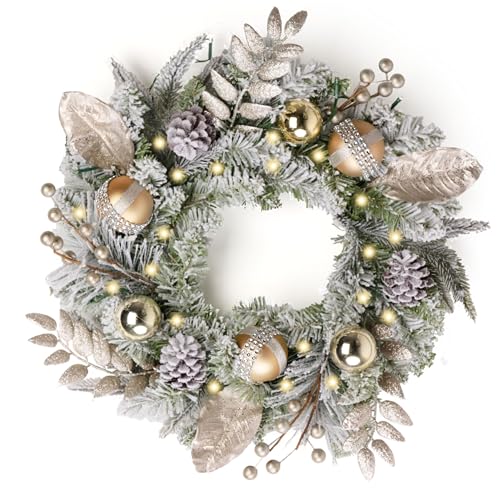 Valery Madelyn Couronne de Noël de 16 pouces/40 cm pour port