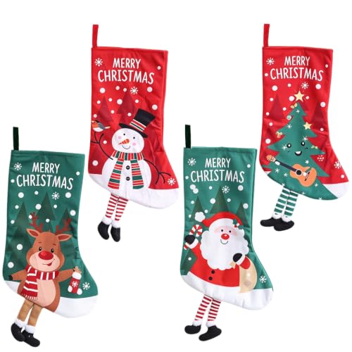 DAHI 4 PCS Grandes Chaussettes de Noël Personnalisé - à Susp