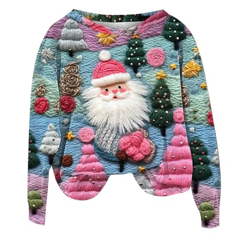 Pull De Noël Moche Drôle Pour Femme - Sweat-shirt Hiver Avec Motifs Festifs, Cadeau Humoristique Pour Les Fêtes