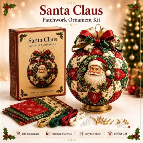 Kit de bricolage pour décorations de Noël patchwork classiqu