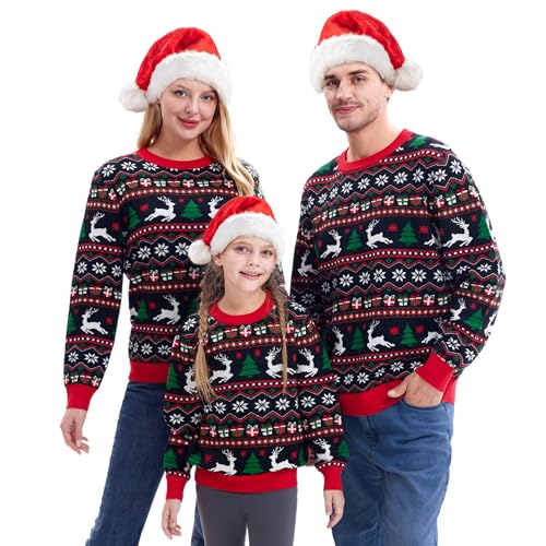 Giggling Getup Pull de Noël familial assorti, pull de Noël m