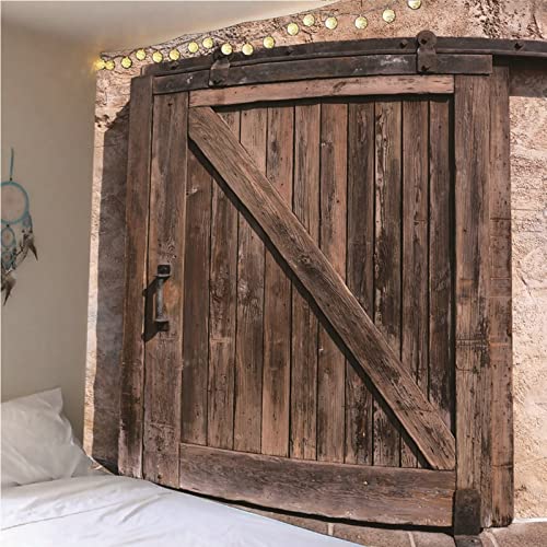 Aotiwe Tapisserie Vintage, Deco Murale Noel Porte en Bois Po
