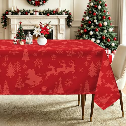 hometrixx Nappe De NoëL Rectangulaire Traîneau Père Noël Rou