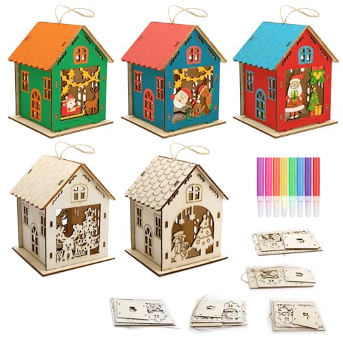 Lezehea 5 Pièces Bricolage bois pour Enfant Kit | Maison de 