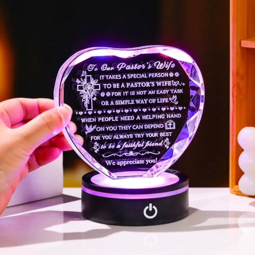 YWHL Cadeau de remerciement pour femme pasteur avec base lum