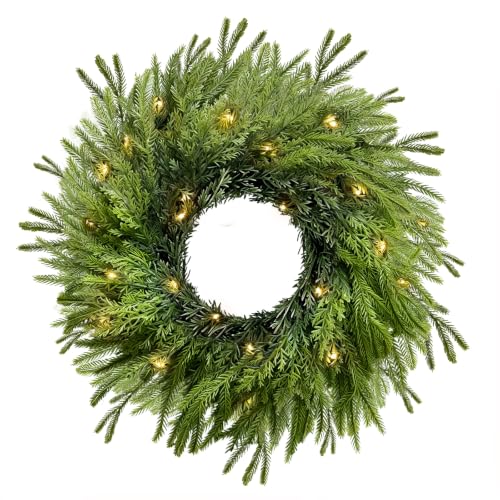 Couronne de Noel 40 cm, Couronne Noel Porte Lumineuse Intéri