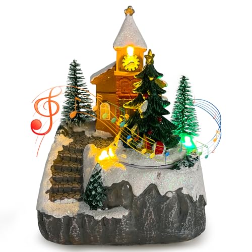 Village de Noël avec éclairage, ville de Noël avec éclairage
