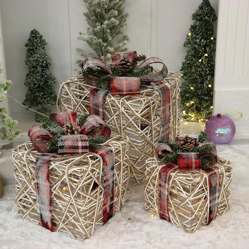 BFYDOAA Coffrets Cadeaux de Noël Ensemble de 3 Boîtes Cadeau