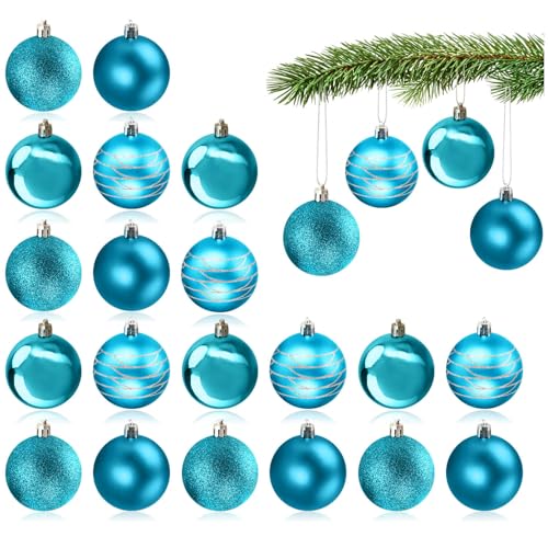 COM-FOUR® 20x Boules de Noël, Boules en Plastique pour Noël