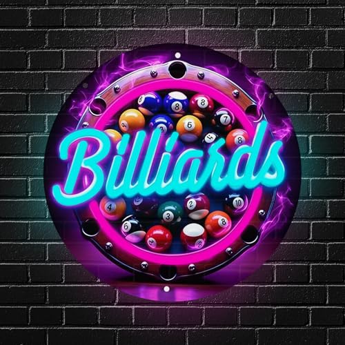 RuCvixkt Enseigne Néon Billiard, Lumière Néon LED Table de B