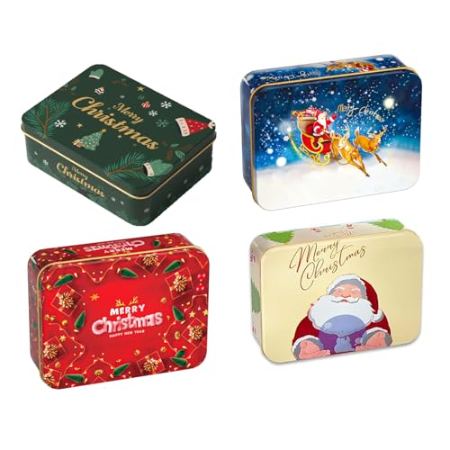 Onlvmyur 4 Pièces Boîtes à Biscuits Métal Boite Cadeau de No