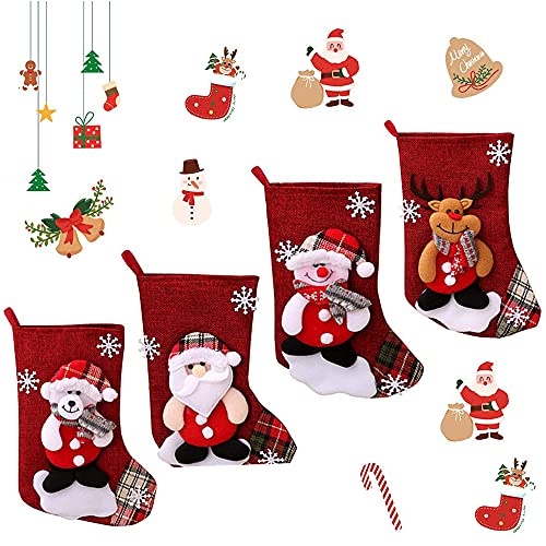 4 Chaussettes Noël Suspendues Décor