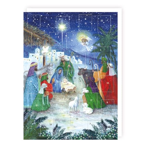 Calendrier de lAvent avec 24 portes Motif religieux