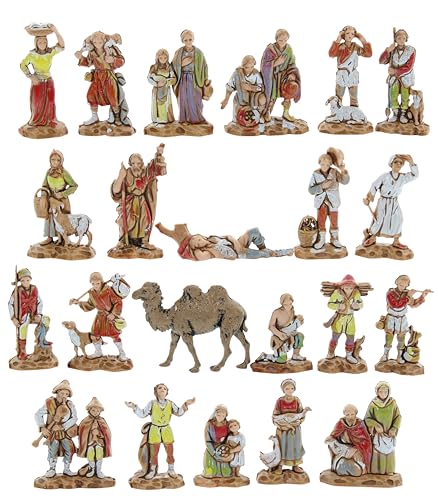 Ensemble de 21 Bergers et 1 Chameau Adapté pour Crèche de 3,