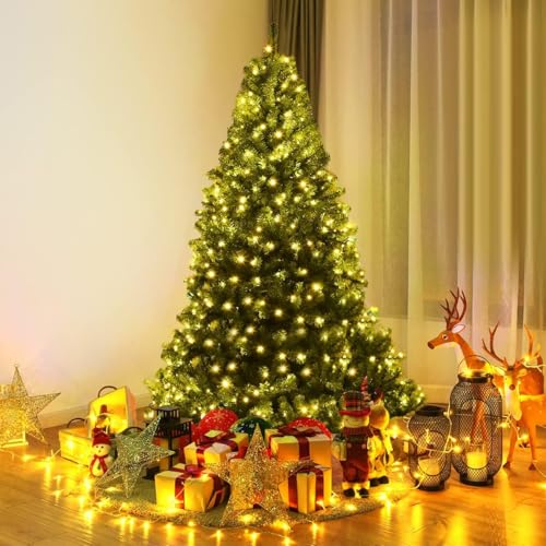 GOPLUS Sapin de Noël Artificiel Lumineux 180 CM, LED Lumière