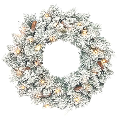 HOMCOM Couronne de Noël Lumineuse 60 cm 35 LED Blanc Chaud V