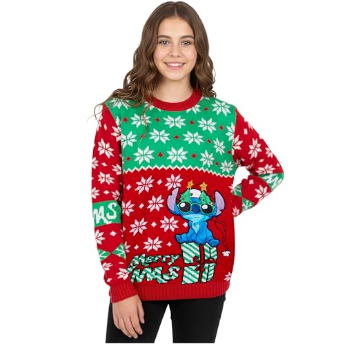 Disney Stitch Pull de Noel, Pull Fille, Sweat Enfant - Cadea