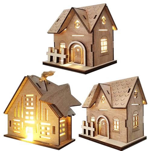 Maisons Noël Lumineuses en Bois