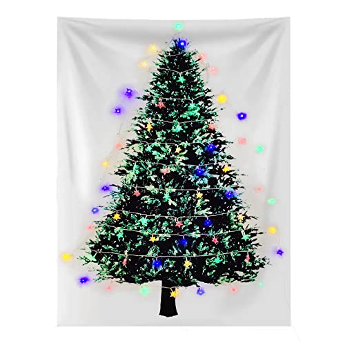 Eimilaly Tapisserie de larbre de Noël avec lumières, Tapisse