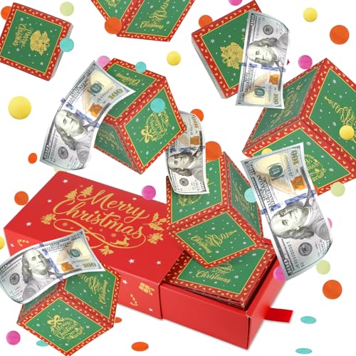 WenmthG Boîte cadeau surprise de Noël Explosion pour argent