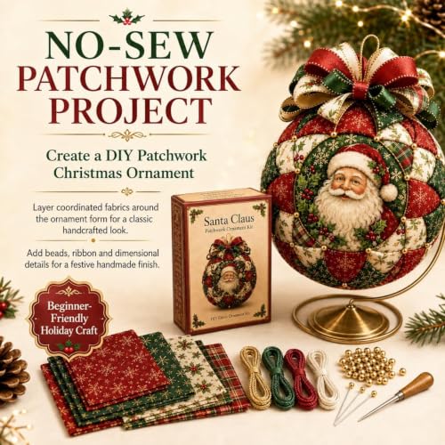 Kit de bricolage pour décorations de Noël patchwork classiqu