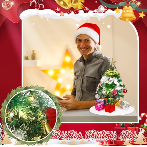ShinyRelief Mini sapin de Noël de 30 cm avec lumière chaude