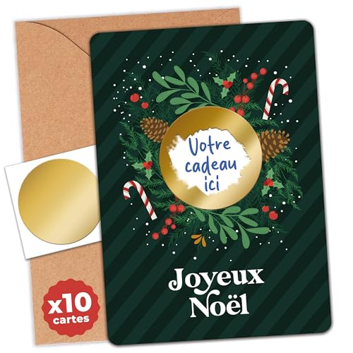 aliceandberry Carte à gratter personnalisable Noël - Cadeau 