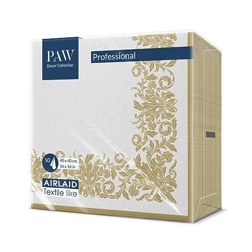 PAW Serviettes Effet Tissu 40 x 40 cm, 50 pièces - Ornement 