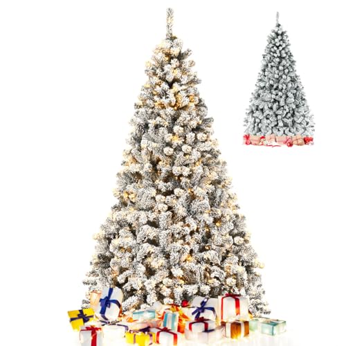 GOPLUS Sapin Noel Artificiel 180cm Lumineux, Sapin Noel Enne